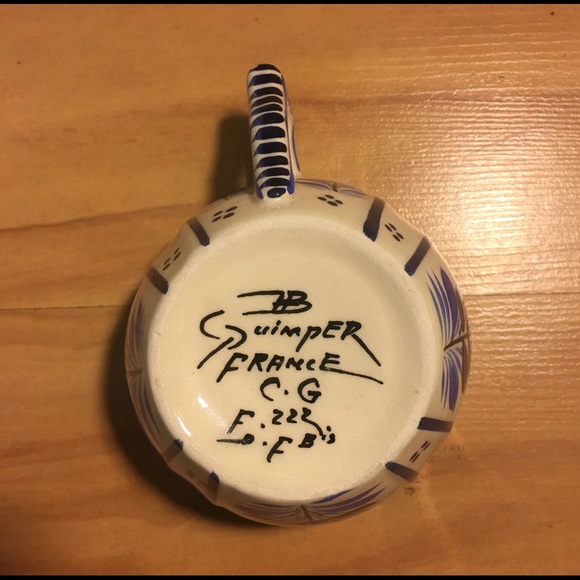 Vintage Quimper Pottery Cup & Saucer Set - Picture 15 of 16